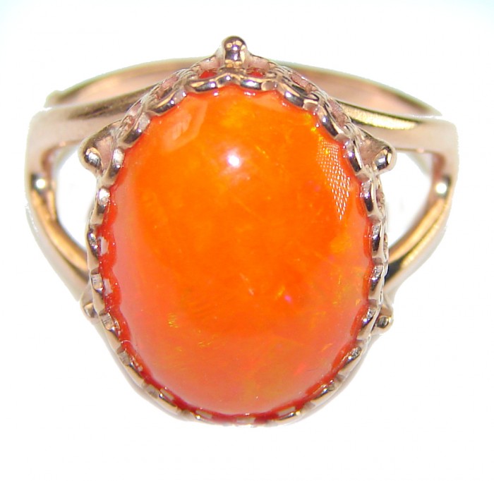 Golden Galaxy Ethiopian Opal 18K Rose Gold over .925 Sterling Silver handcrafted Ring size 7 - photo 3