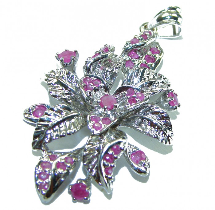 Red Royalty authentic Ruby .925 Sterling Silver handmade Pendant - photo 3