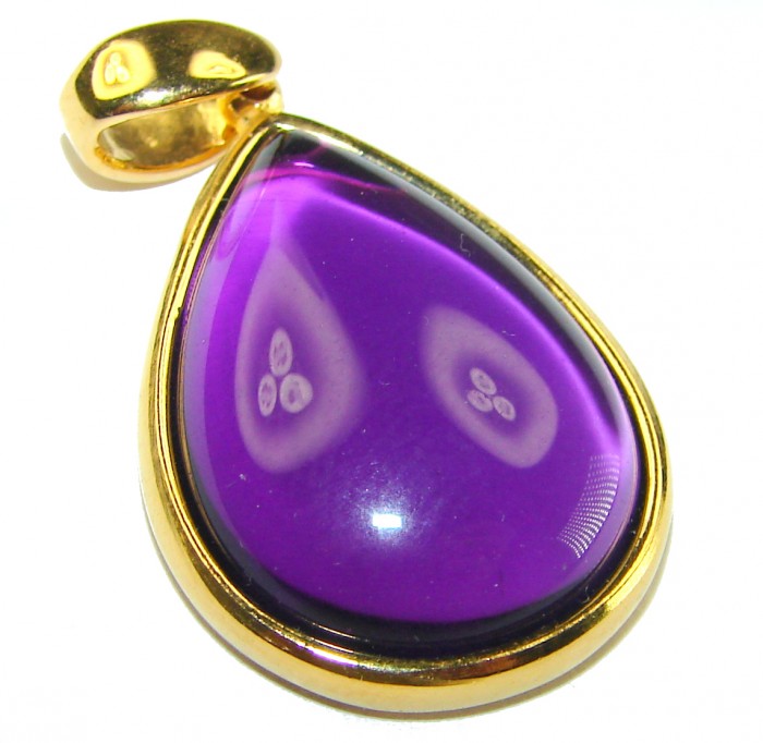 Beautiful Simplicity 14.5 carat Amethyst 14K Gold over .925 Sterling Silver handcrafted Pendant - photo 1