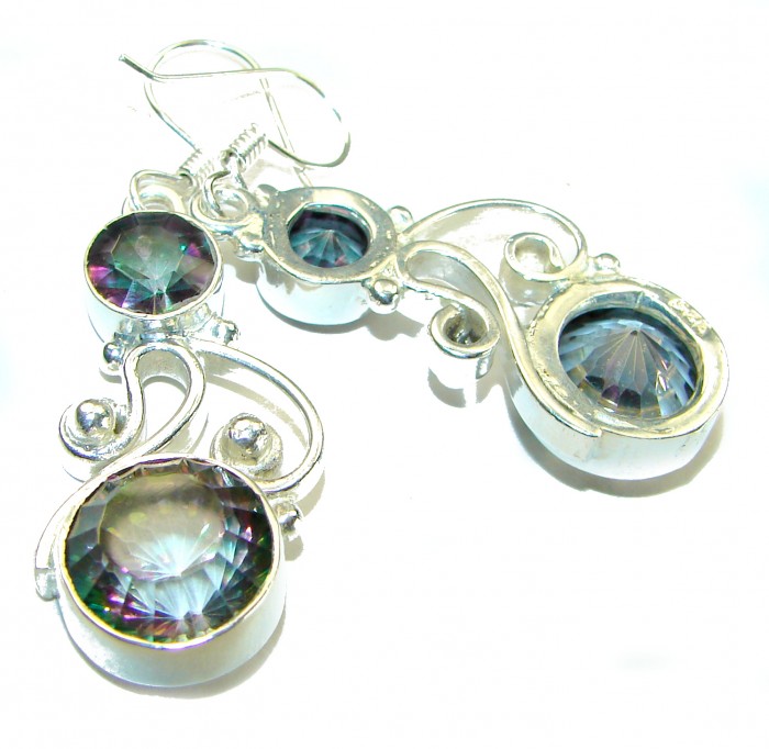 11.2 carat Mystic Topaz .925 Sterling Silver earrings - photo 1
