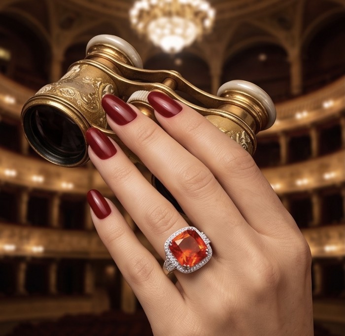 Vivid Energy 19.4 ctw Red Topaz .925 Sterling Silver handcrafted Statement Ring size 7 - Worn on hand: Red Topaz ring with sterling silver in elegant setting
