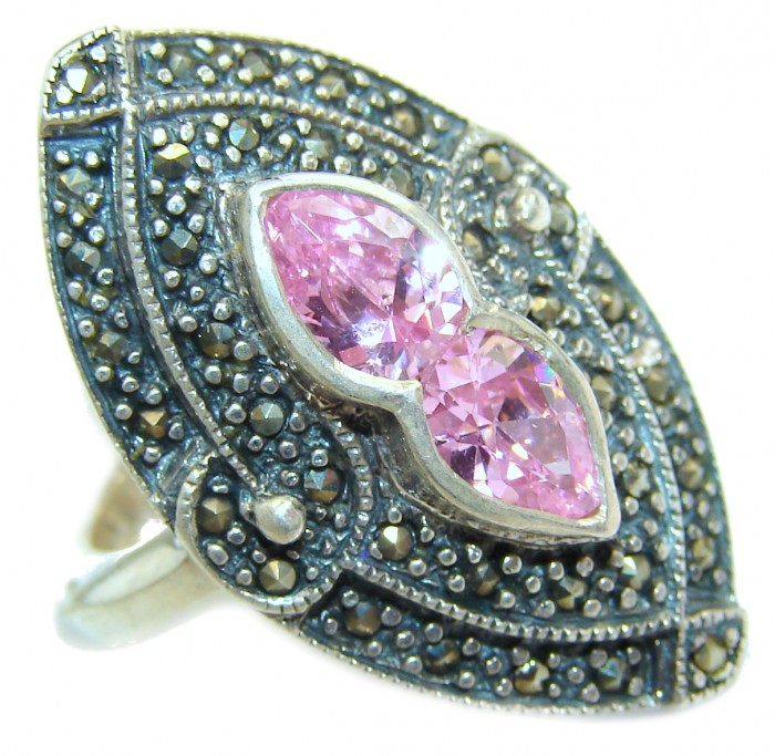 Energizing Cubic Zirconia .925 Sterling Silver handmade Ring size 6 1/4 - photo 1