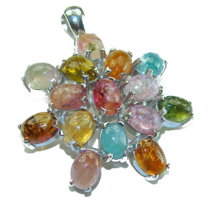 Fernanda - Authentic 20.5 carat Brazilian Tourmaline .925 Sterling Silver handcrafted Pendant - photo 3