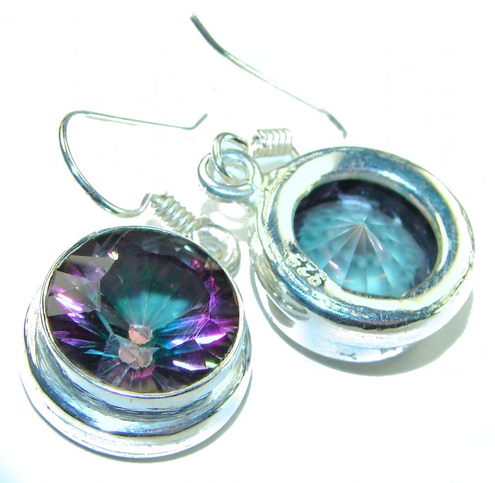 11.2 carat Mystic Topaz .925 Sterling Silver earrings - photo 1