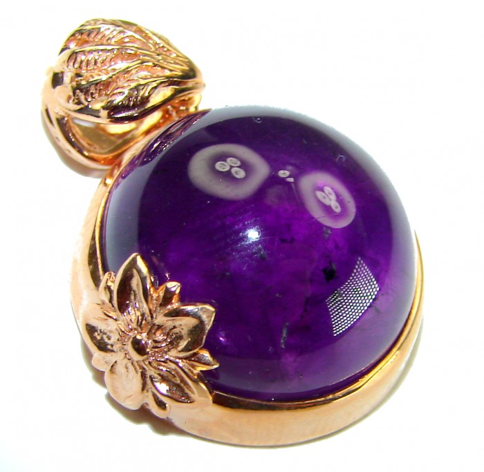 Beautiful Simplicity 17.5 carat Amethyst 14K Gold over .925 Sterling Silver handcrafted Pendant - photo 3