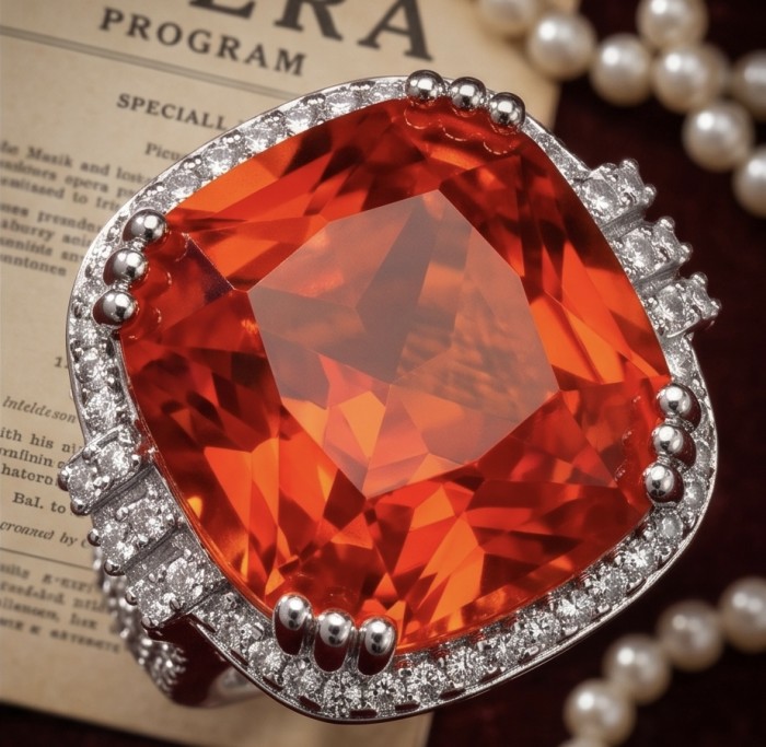Vivid Energy 19.4 ctw Red Topaz .925 Sterling Silver handcrafted Statement Ring size 7 - Stone close-up of Vivid Energy Red Topaz in sterling silver setting