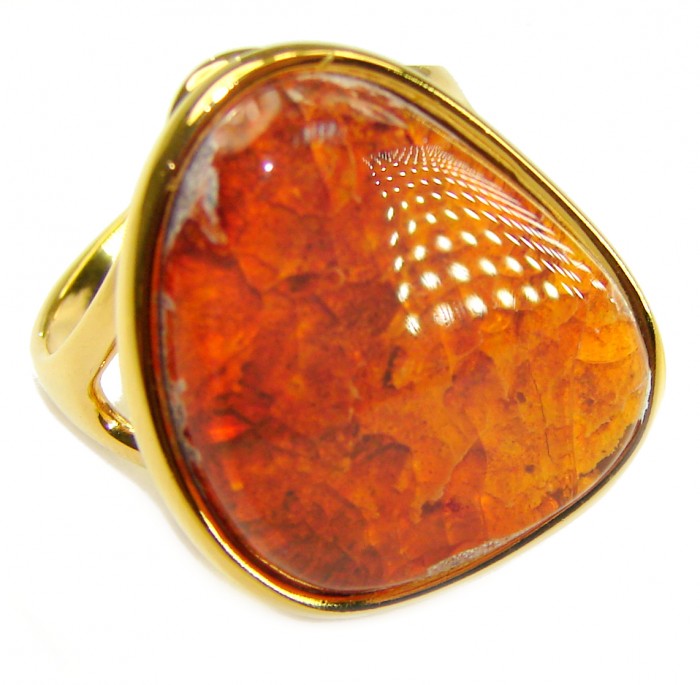 Bonefire Night best quality 19.4 carat Mexican Opal 18K Rose Gold over .925 Sterling Silver handmade ring 8 - photo 2
