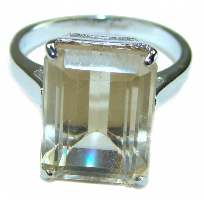 Authentic Citrine .925 Sterling Silver handmade Cocktail Ring s. 8 3/4 - photo 2