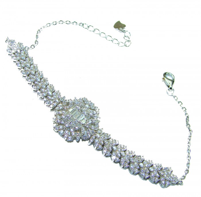Glorious 29.8 carat Natural White Topaz .925 Sterling Silver bracelet - photo 4