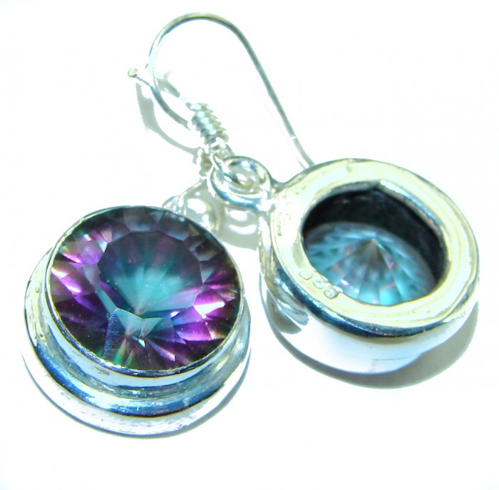 Mystical Eye Rainbow Magic Topaz .925 Sterling Silver earrings - photo 1