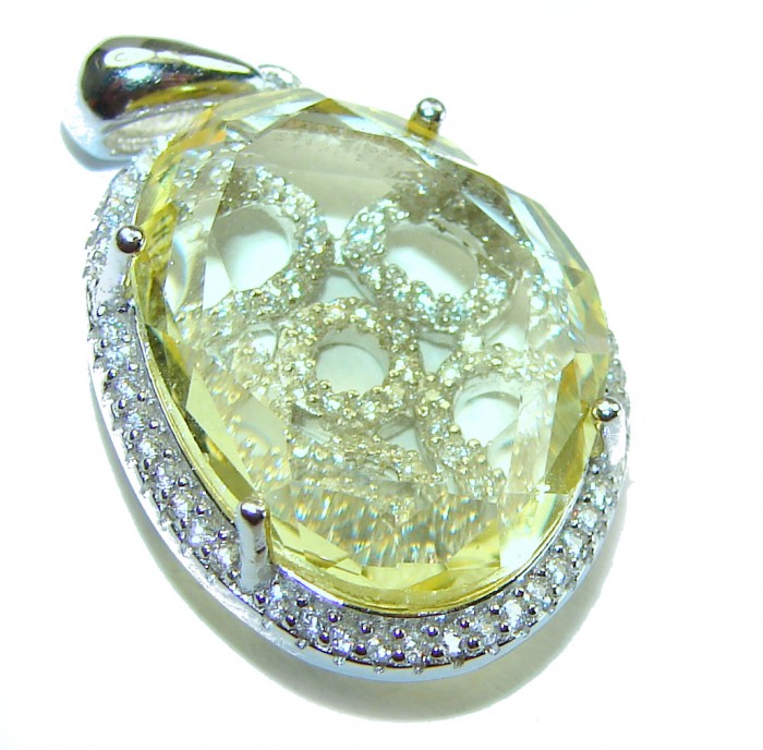 Splendid 10.5 carat Citrine .925 Sterling Silver Handcrafted handmade Pendant - photo 2