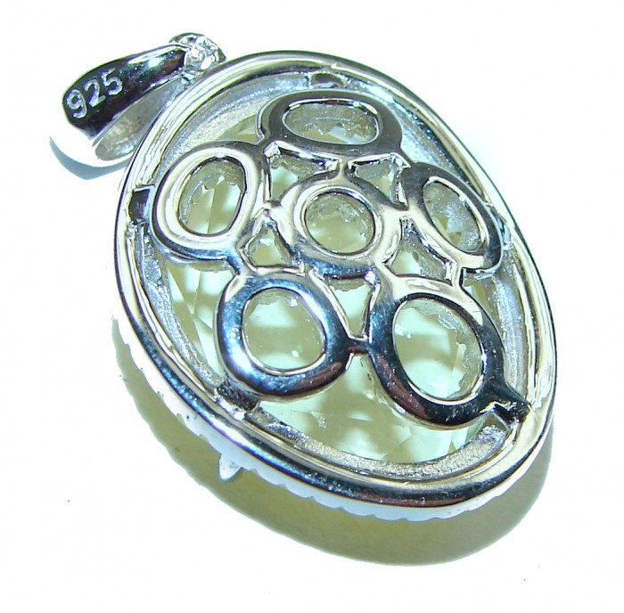Splendid 10.5 carat Citrine .925 Sterling Silver Handcrafted handmade Pendant - photo 1