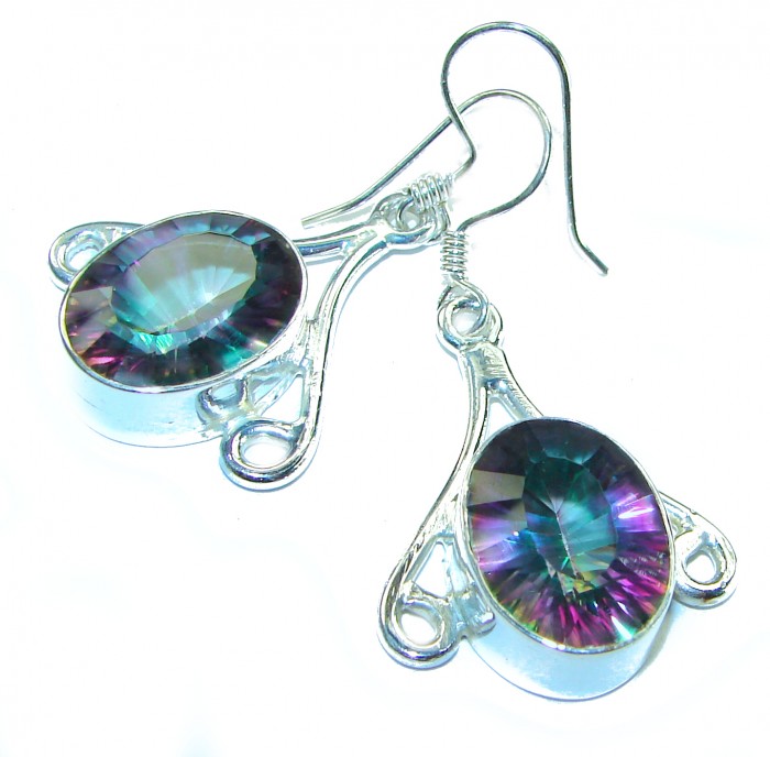 11.2 carat Mystic Topaz .925 Sterling Silver earrings - photo 2