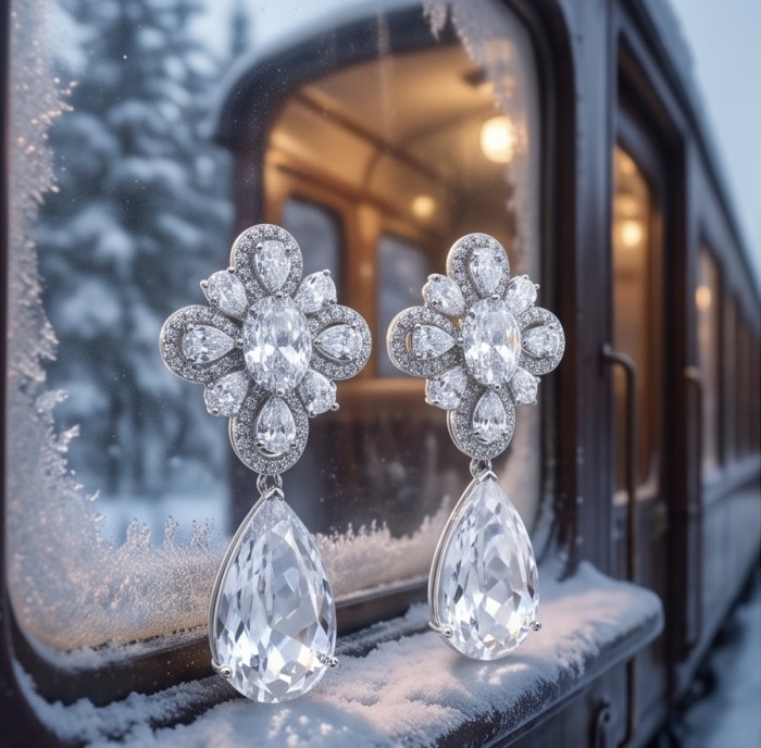 Allure Natural 38.2 carat Moissanite .925 Sterling Silver handcrafted Spectacular earrings - photo 3