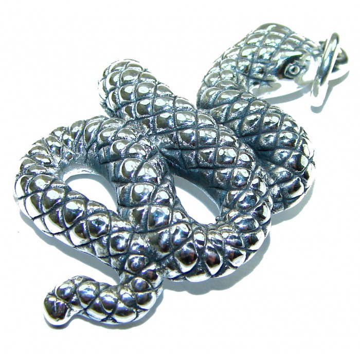 Boa Snake .925 Sterling Silver Bali made Pendant - photo 2