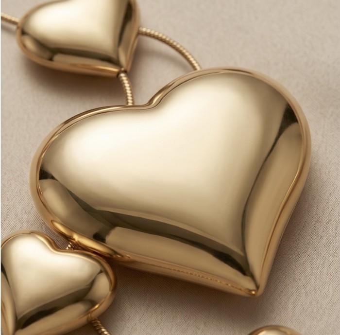 Golden Hearts Sublime natural Golden handmade FASHION Necklace - photo 2
