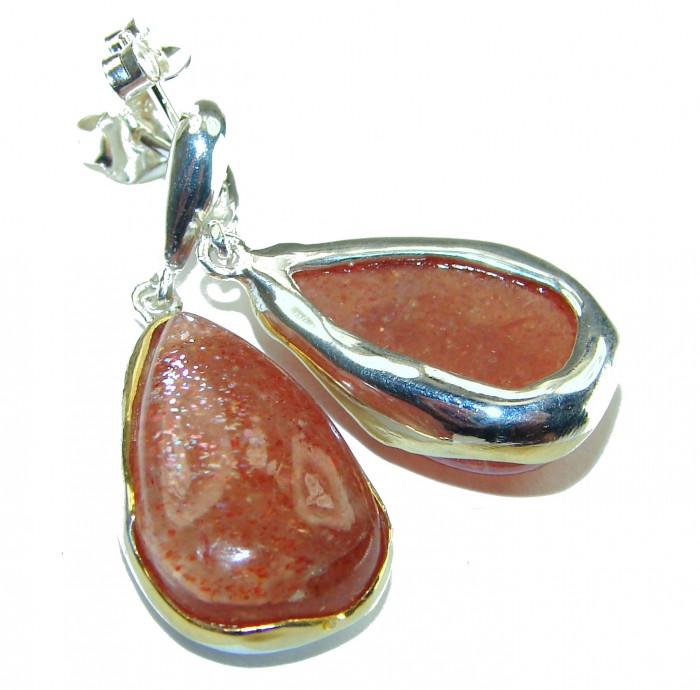 Excellent quality golden Calcite 14K Gold over .925 Sterling Silver earrings - photo 1