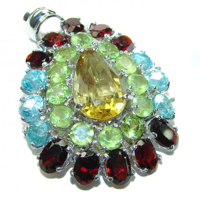 Summer Fiesta Citrine .925 Sterling Silver handcrafted Pendant - photo 2