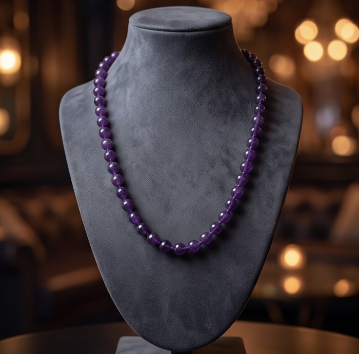Outstanding Amethyst handcrafted Statement necklace - photo 1