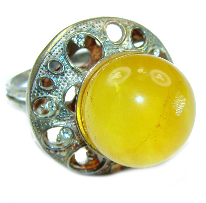 Modern Concept Natural Baltic Amber .925 Sterling Silver ring s. 8 3/4 - photo 2