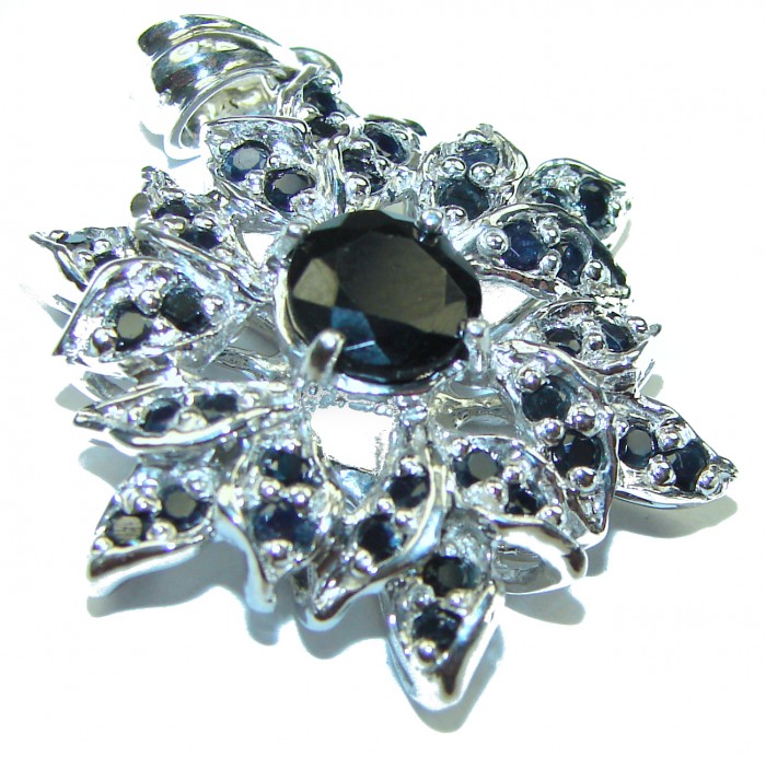 Blue Star Genuine Sapphire .925 Sterling Silver handmade Pendant - photo 1