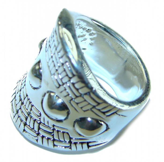 Large Bali made .925 Sterling Silver handcrafted Ring s. 5 3/4 - photo 1