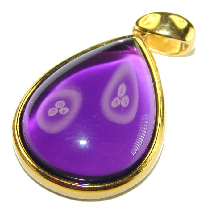 Beautiful Simplicity 14.5 carat Amethyst 14K Gold over .925 Sterling Silver handcrafted Pendant - photo 2