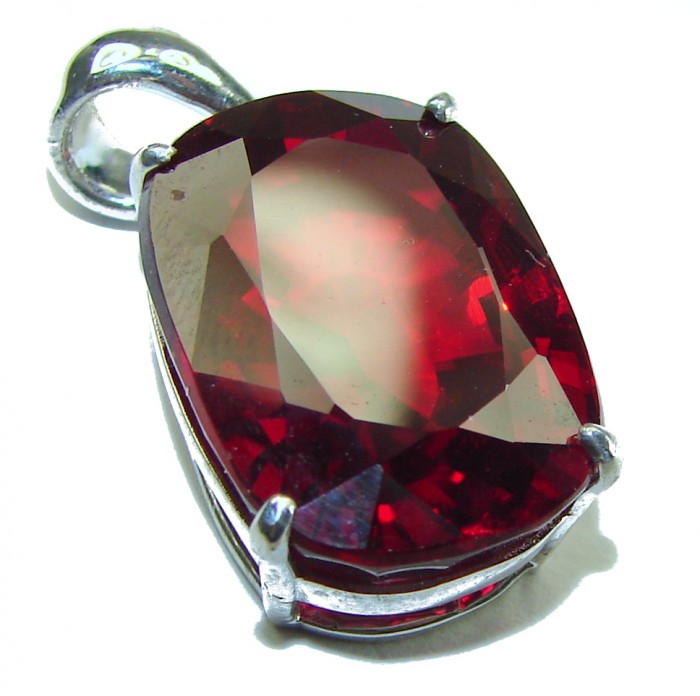 Red Magma 22.5 carat Red Topaz .925 Sterling Silver handmade pendant - photo 3