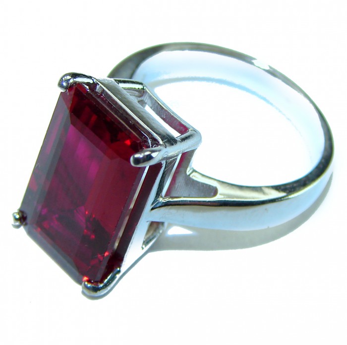 Red Extravaganza 8.5 carat Red Topaz .925 Silver handcrafted Cocktail Ring s. 7 - photo 1