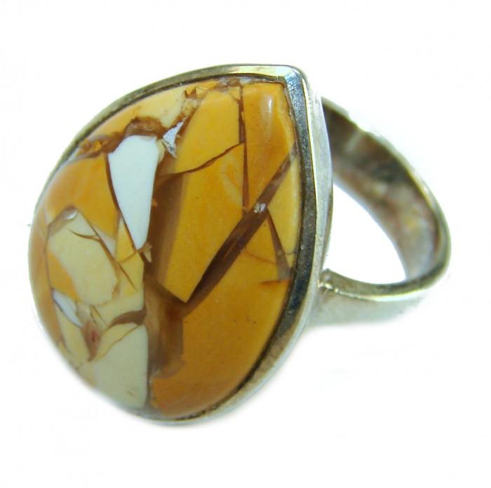 Australian Mookaite .925 Sterling Silver Ring size 7 adjustable - Close-up of Australian Mookaite .925 Sterling Silver Ring size 7 adjust.