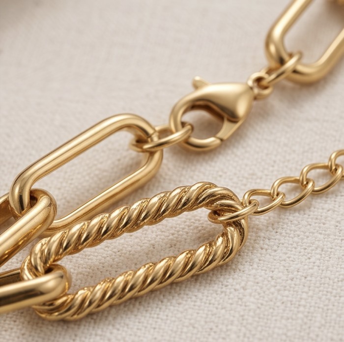 Paperclip Chain Necklace golden handmade necklace - photo 4