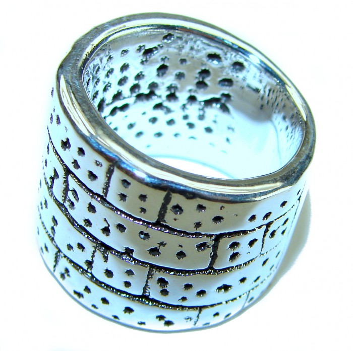 Large Natural Beauty Italy Made Silver Sterling Silver ring s. 5 1/2 - photo 1