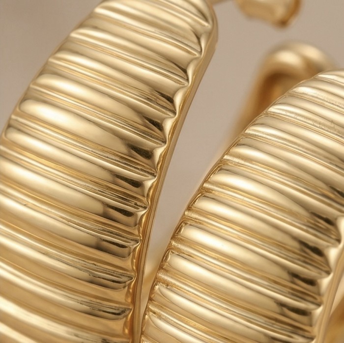 FANCY Silver handcrafted lightweighted Large hoop earrings - photo 1