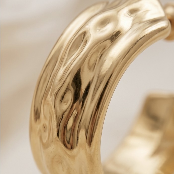 Classy Gold handmade Hoop Earrings - photo 3