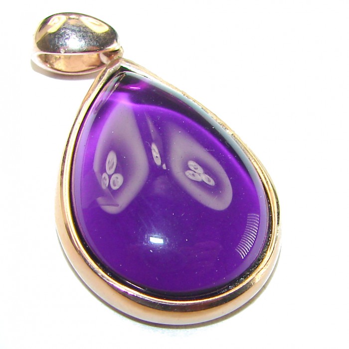 Vintage Design Amethyst 14K Rose Gold over .925 Sterling Silver handcrafted Pendant - photo 2