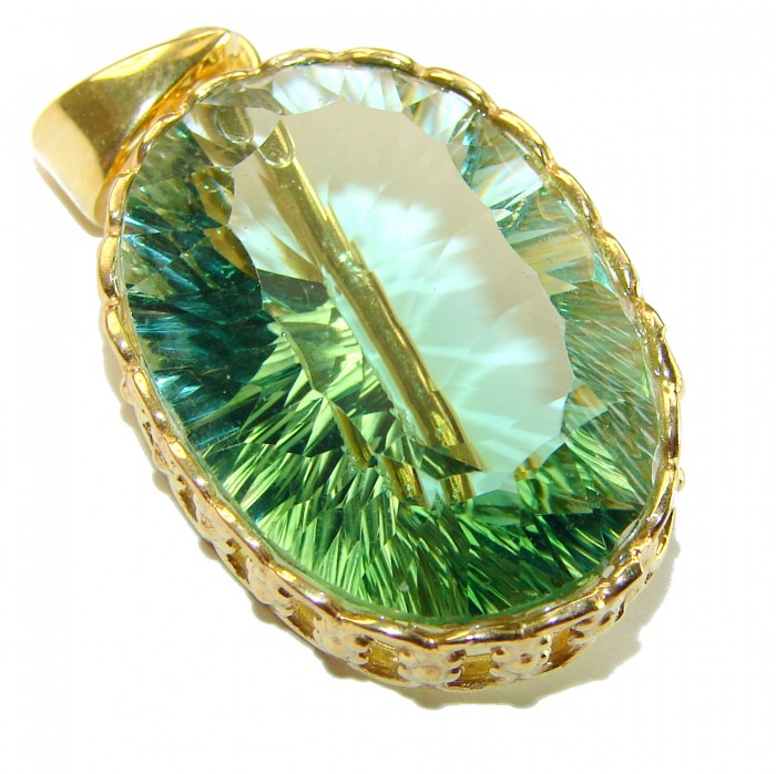 Green Ivy Green Amethyst - Prasolite .925 Sterling Silver handcrafted pendant - photo 3