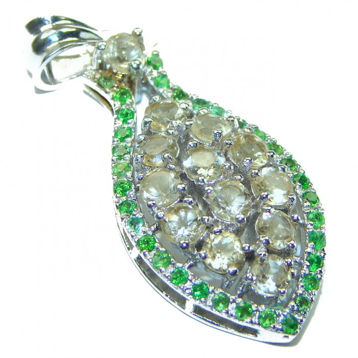 Luxurious Style Natural Citrine .925 Sterling Silver handmade Statement pendant - photo 2
