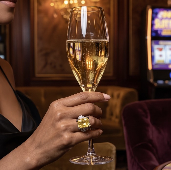 Real Art! - Luxurious bauqette cut 21.9 carat Yellow Sapphire .925 Sterling Silver rhodium over handcrafted Ring s. 8 1/4 - Yellow sapphire ring worn on hand, elegant champagne setting.