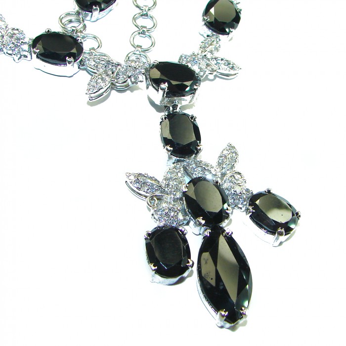 Luxurius genuine Onyx .925 Sterling Silver handcrafted Necklace - photo 3