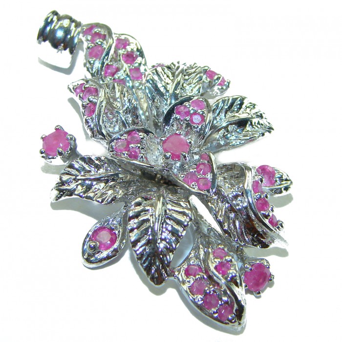 Red Royalty authentic Ruby .925 Sterling Silver handmade Pendant - photo 1