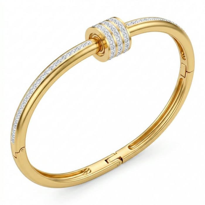 Divine - Precious pave White Topaz Gold Women bracelet - photo 3