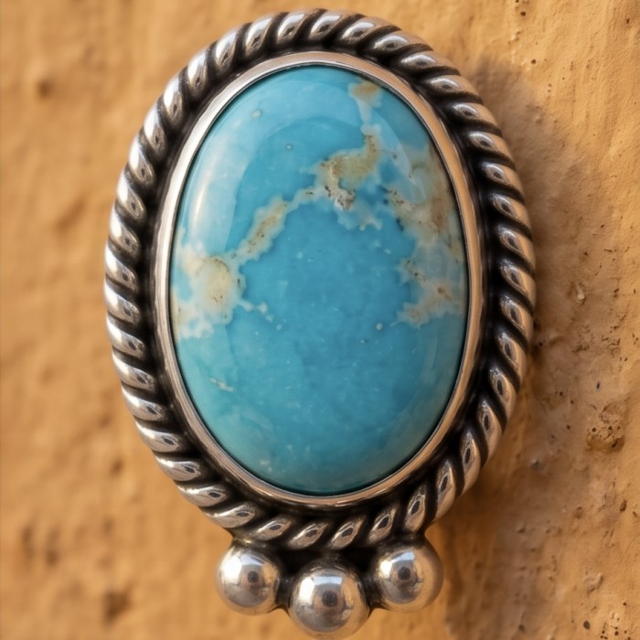 Great authentic Sleeping Beauty Turquoise .925 Sterling Silver handcrafted Earrings - Close-up of Sleeping Beauty Turquoise in sterling silver setting.