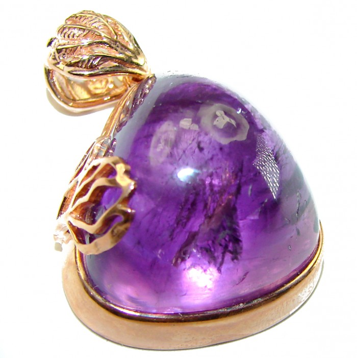 Beautiful Simplicity 26.5 carat Amethyst 14K Gold over .925 Sterling Silver handcrafted Pendant - photo 3