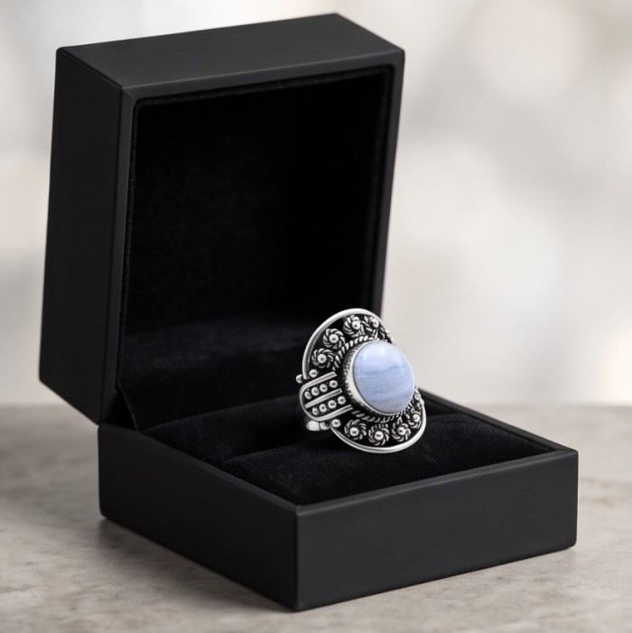 Top quality Scentic Botswana Agate .925 Sterling Silver handcrafted Ring s. 7 - photo 2