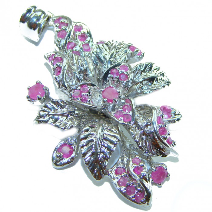Red Royalty authentic Ruby .925 Sterling Silver handmade Pendant - photo 2