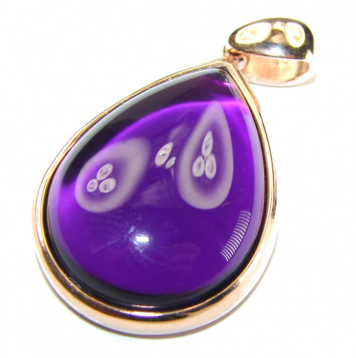 Vintage Design Amethyst 14K Rose Gold over .925 Sterling Silver handcrafted Pendant - photo 2