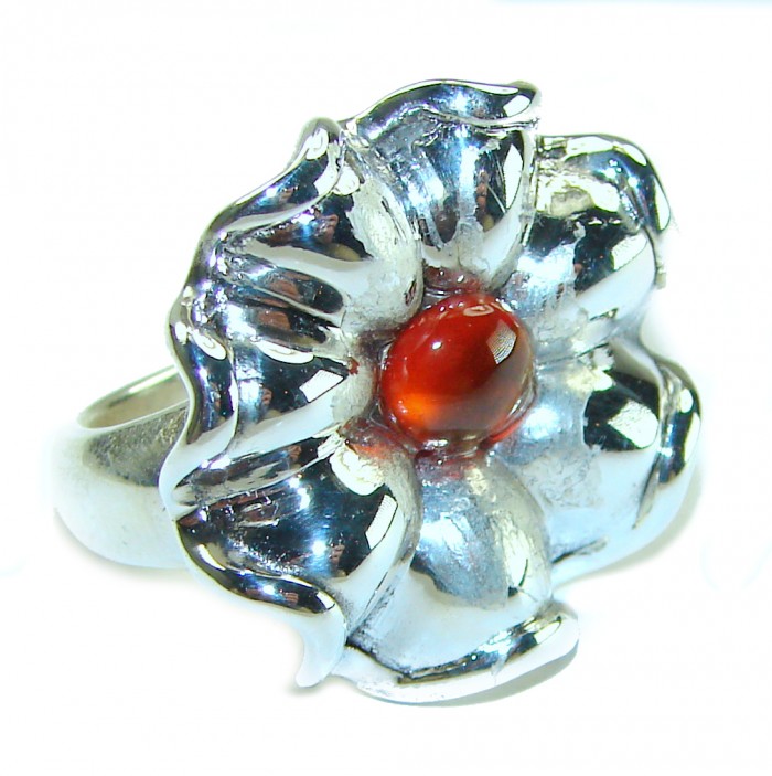 Natural Beauty Garnet .925 Sterling silver Italy Made ring s. 7 - photo 3