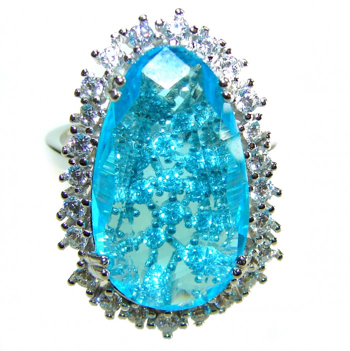 Venus- Eau Pure 14.8 carat Apatite .925 Sterling Silver Handcrafted .925 Sterling Silver Handcrafted Ring size 7 - photo 4