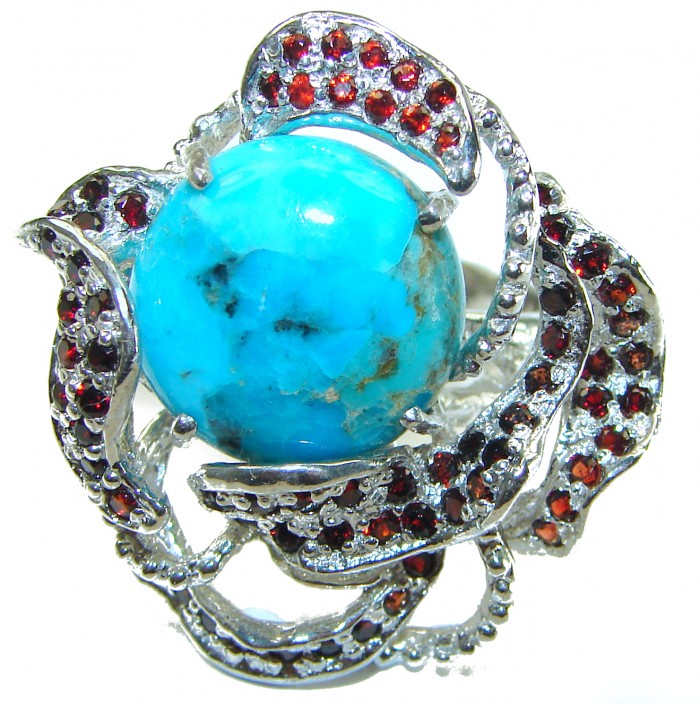Just Perfection authentic Turquoise .925 Sterling Silver Ring size 9 - photo 2