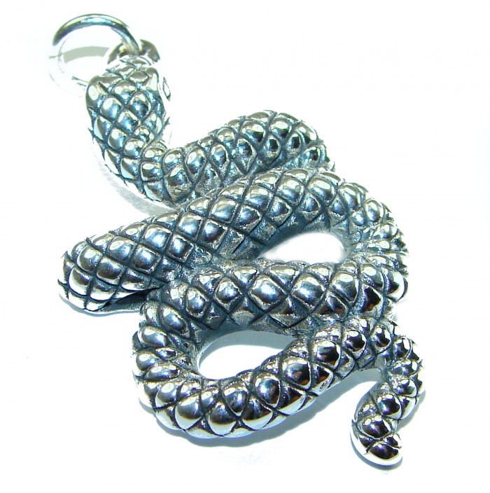 Boa Snake Marcasite .925 Sterling Silver Bali made Pendant - photo 1